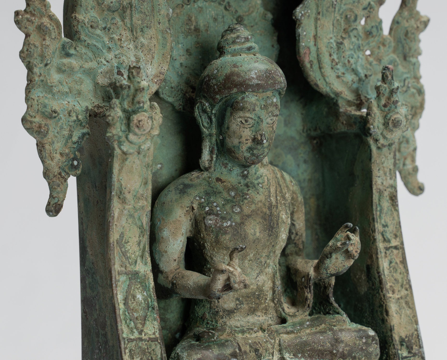 Estatua de Buda - Estatua de Buda de Buda de bronce indonesio antiguo de bronce indonesio -26cm/10 "