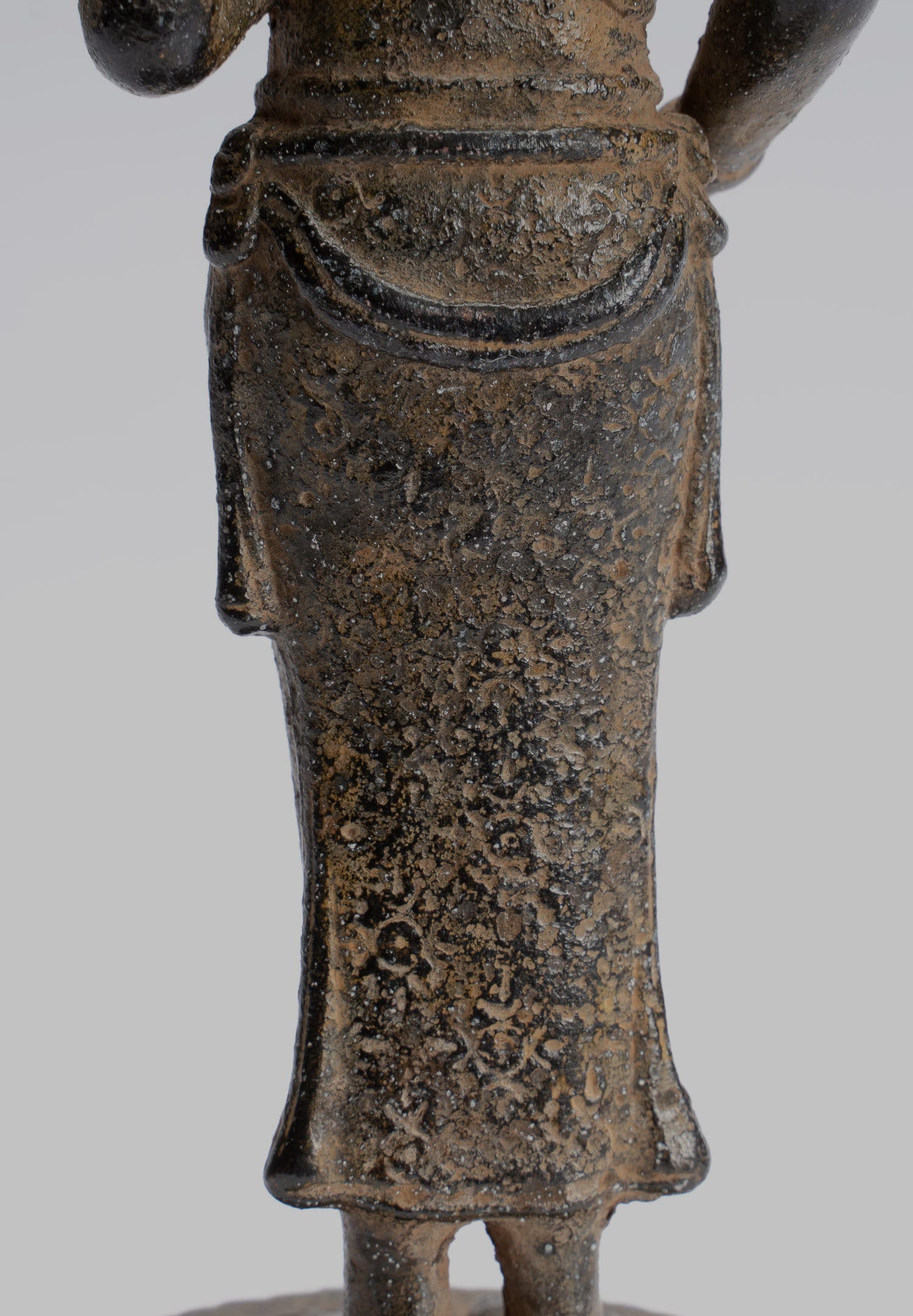 Tara Statue-Antique Java Style Majapahit Standing Bronze Devi Tara Statue-20.5cm/8"