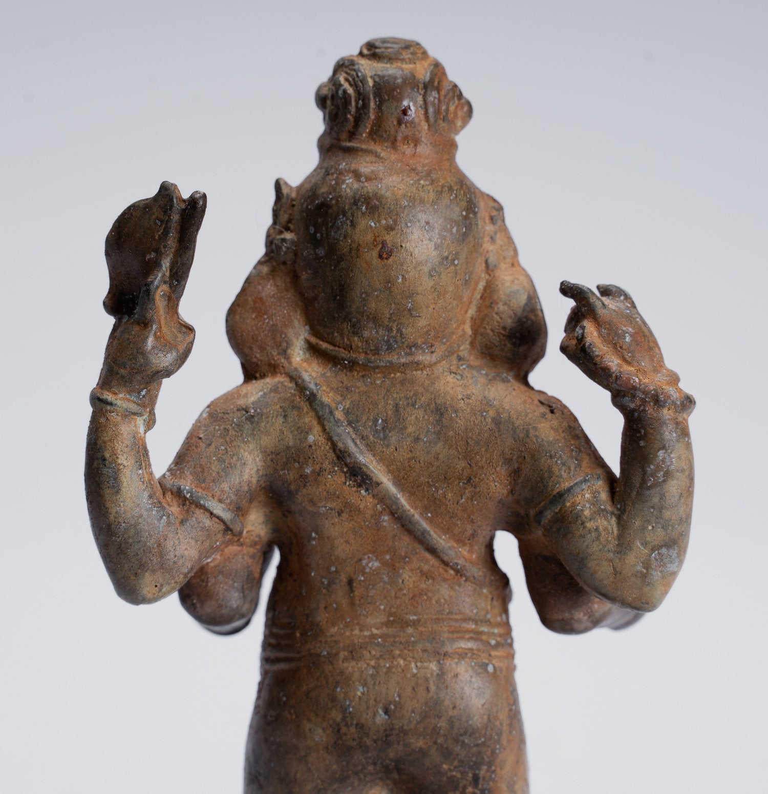 Statua Ganesha - Antique Statue Ganesha indonesiana di bronzo giavanese - 17 cm/7 "