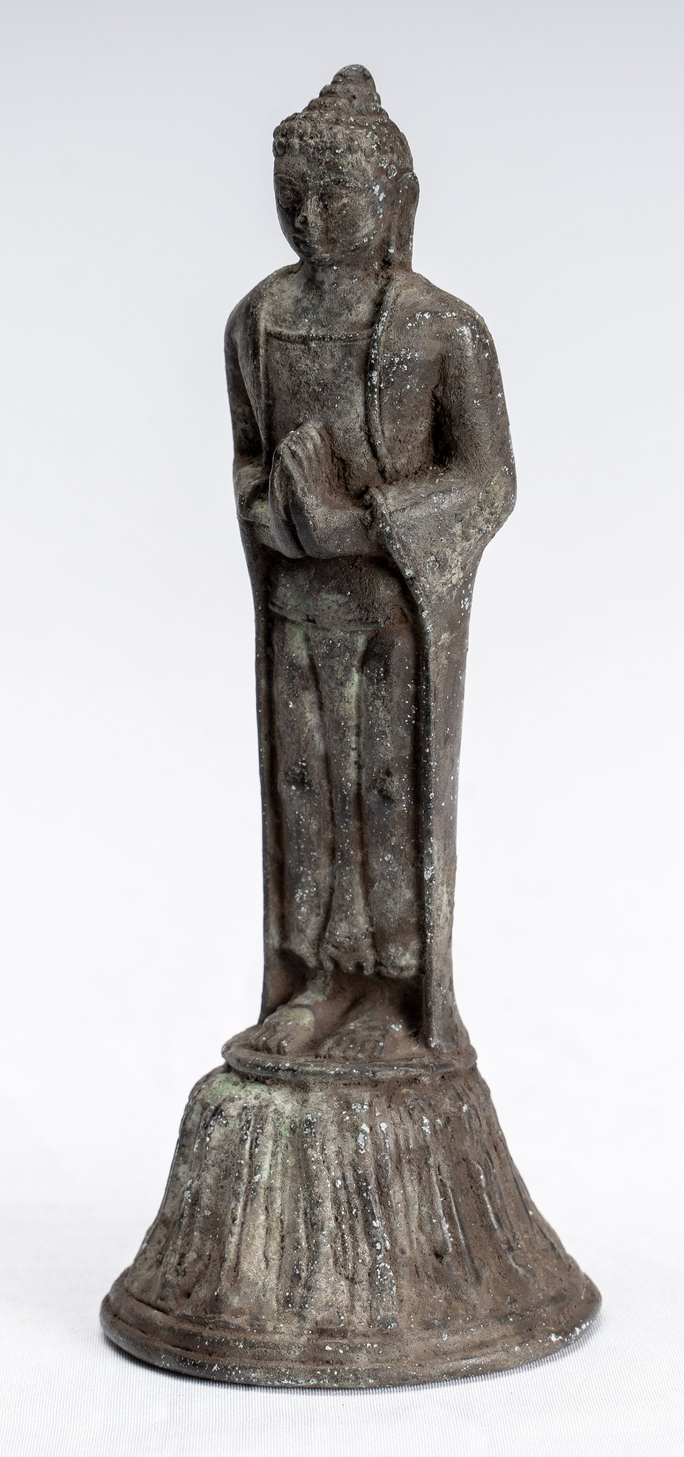 Buddha Statue mit Antiker indonesischer Stil Stehende Bronze Javanesische Anbetung Buddha mit 16cm/6"