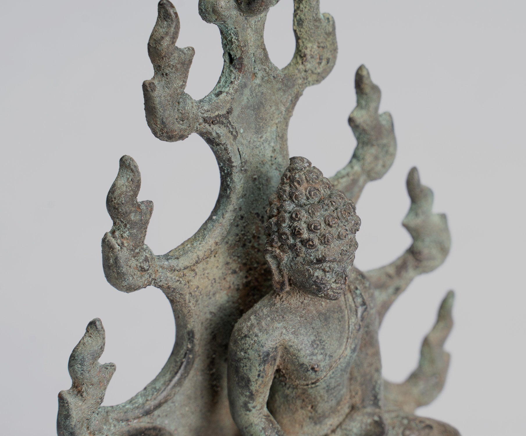 Statue di Buddha - Antique Statue Buddha, in bronzo giavanese, 14,5 cm/6 "