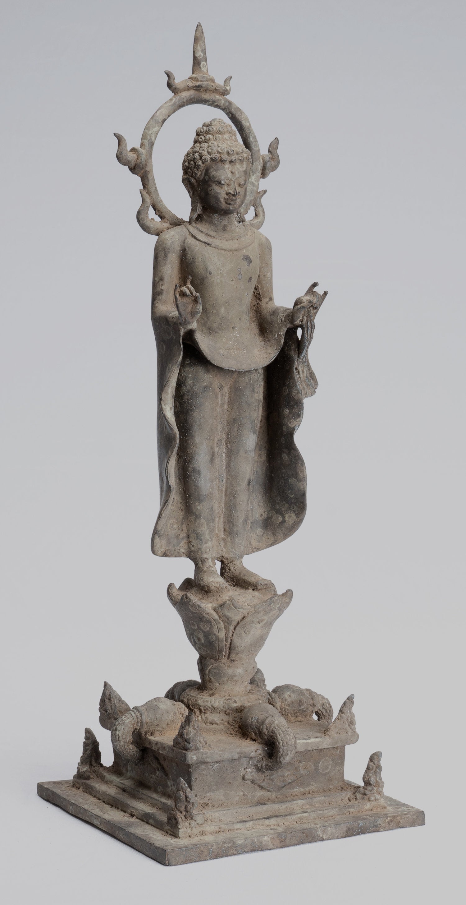 Estatua de Buda - Estilo indonesio antiguo Bronce Javanese enseñanza Buda - 40 cm/16 "