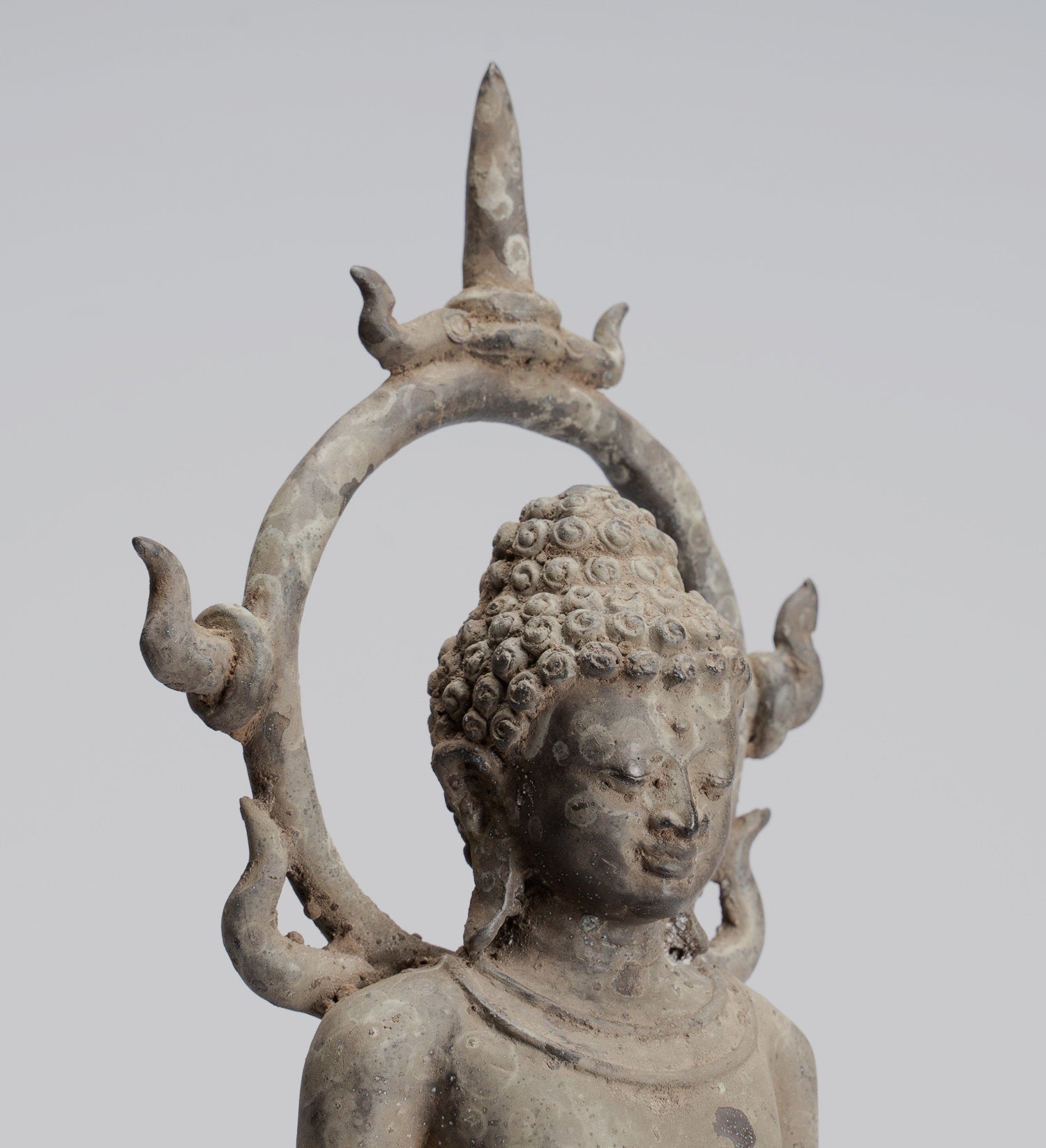 Estatua de Buda - Estilo indonesio antiguo Bronce Javanese enseñanza Buda - 40 cm/16 "