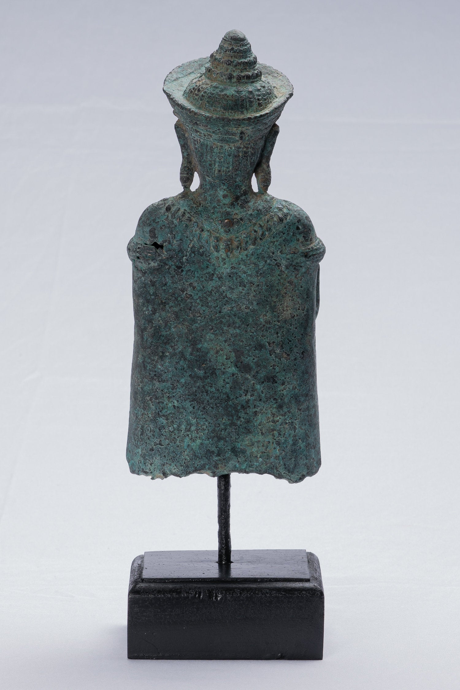 Statue de Bouddha – Statue de Bouddha de protection Abhaya debout en bronze de style khmer antique – 32 cm/13"
