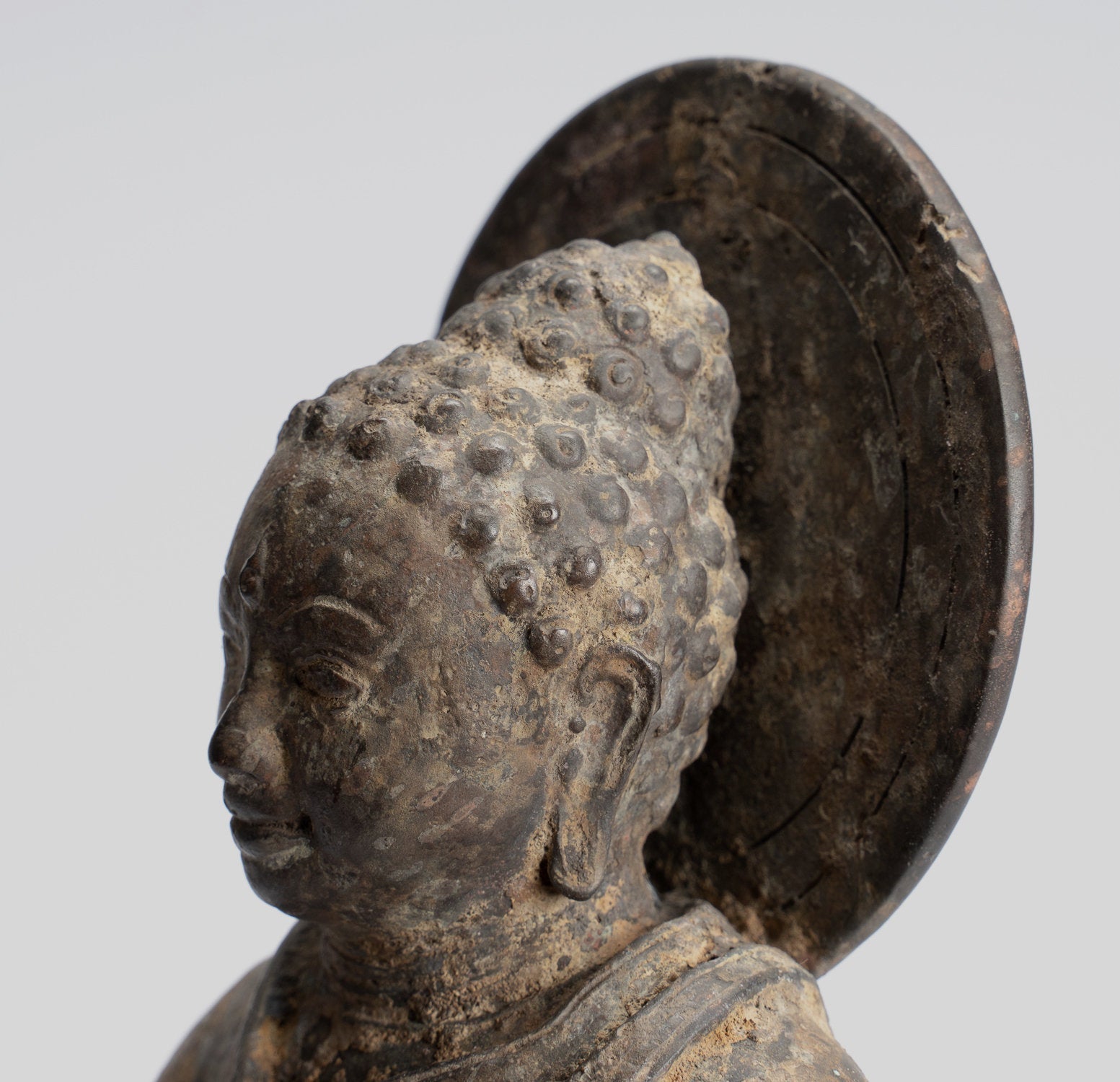 Statua Buddha - Antique stile indonesiano in piedi bronzo giavanese gautama Buddha - 28 cm/11 "