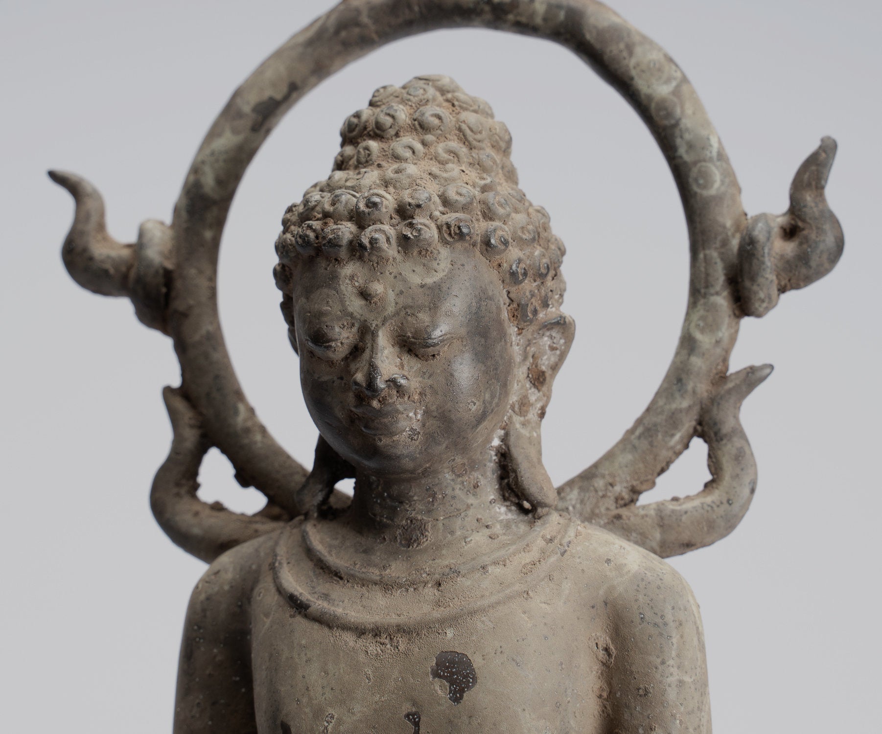 Estatua de Buda - Estilo indonesio antiguo Bronce Javanese enseñanza Buda - 40 cm/16 "