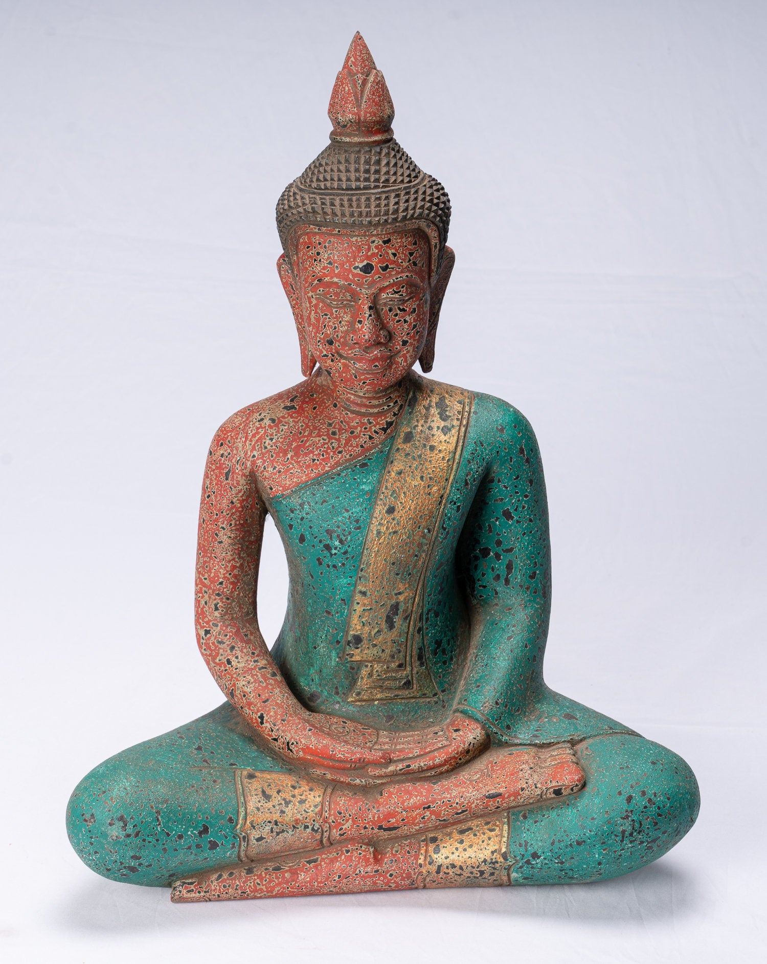 Estatua de Buda - Estatua de Buda de Buda de Medición de Madera Asia ASIA ASIA ASIA - 54cm/22 "
