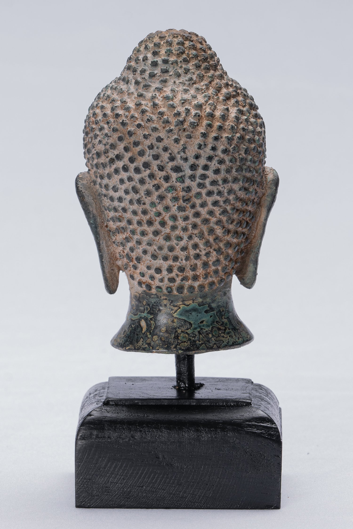 Estatua de Buda - Estatua de la cabeza de bronce montado en el estilo de estilo tailandés antiguo - 15.5 cm/6 "