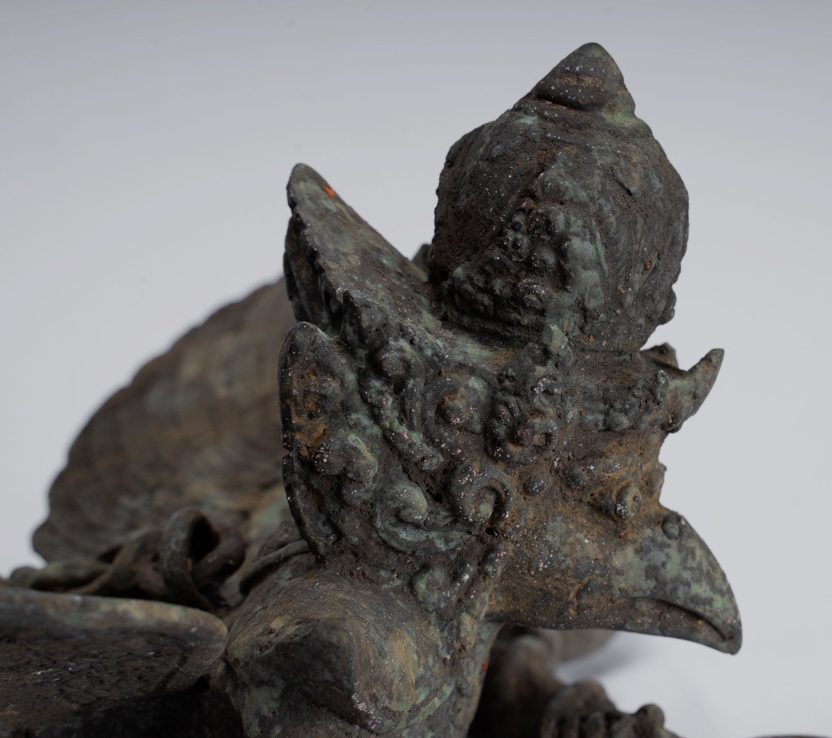 Antique Indonesian Style Hanging Bronze Majapahit Garuda Statue - 35cm/14"