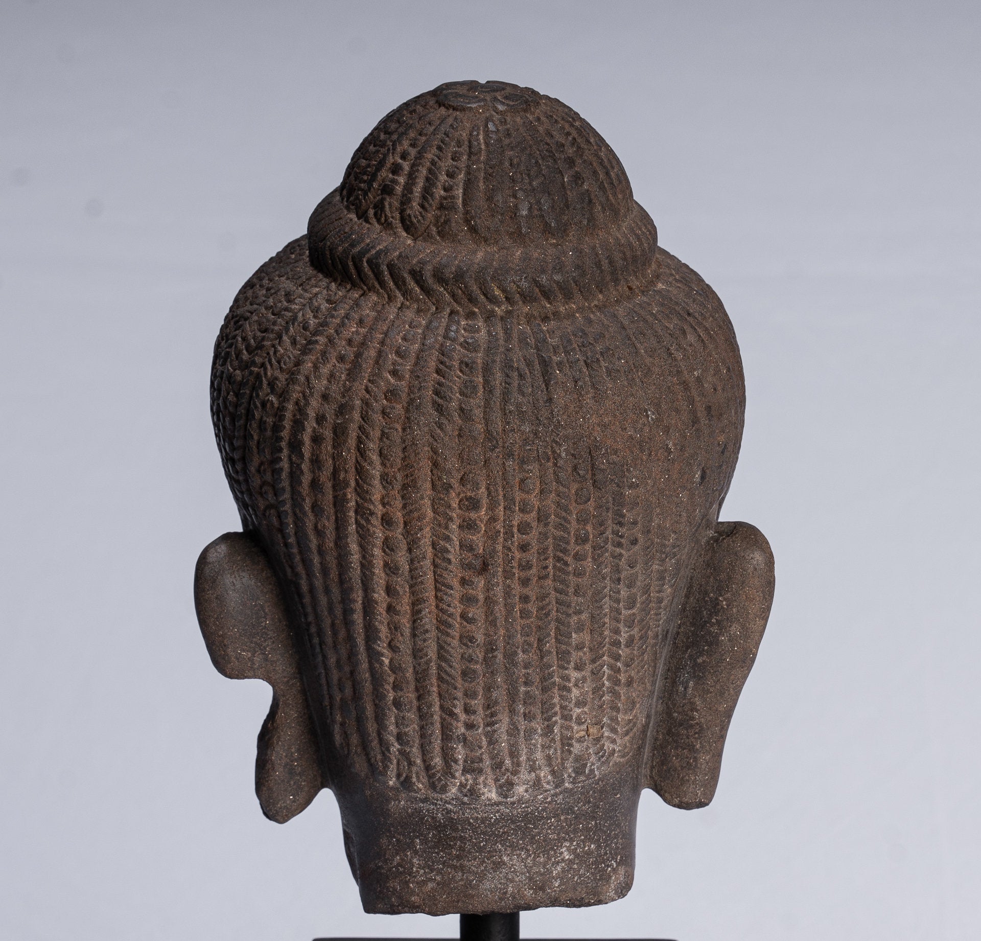 Shiva Statue - Antique Baphuon Style Khmer Stone Shiva Head Statue - The Destroyer - 30cm/12"