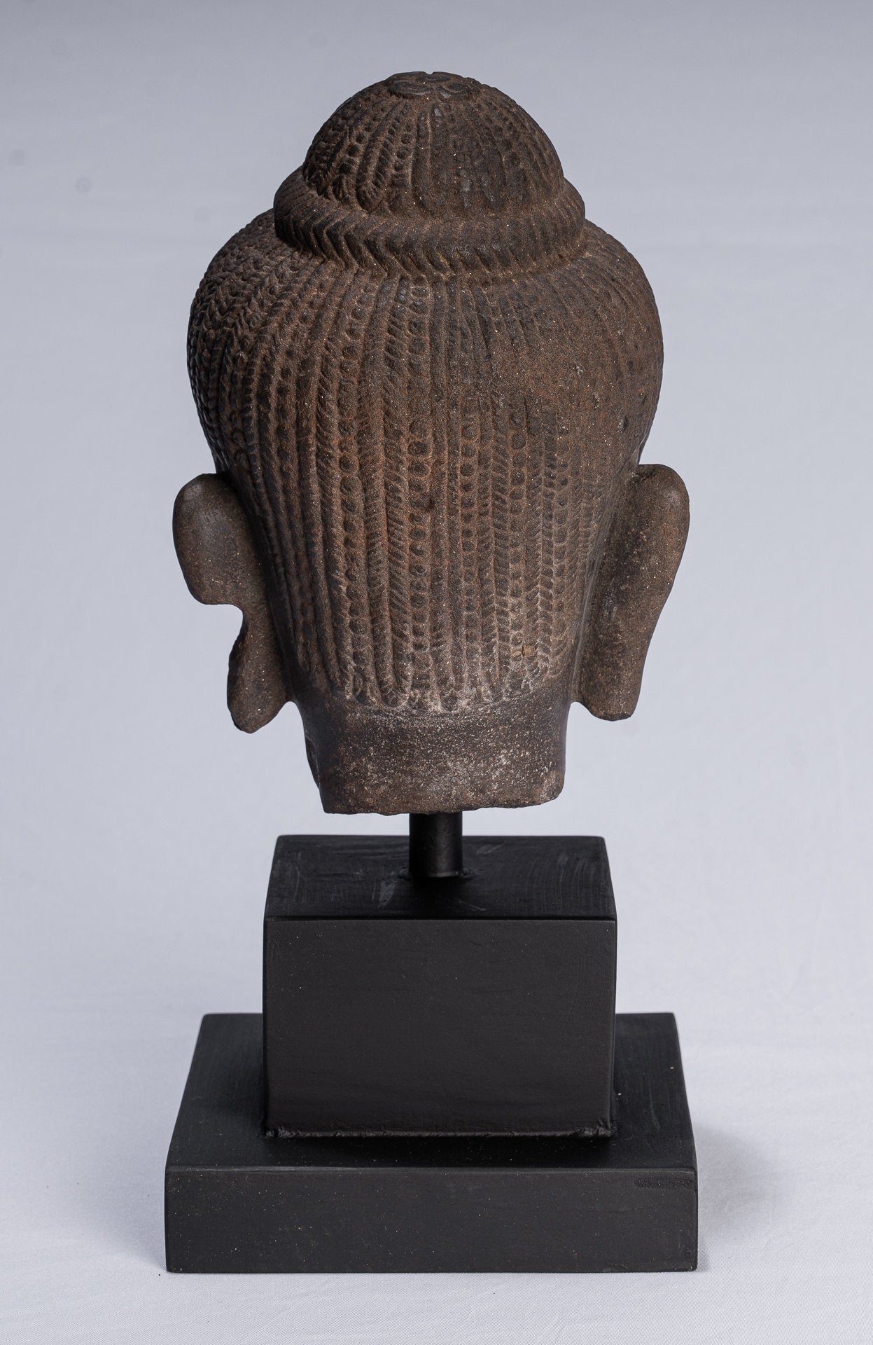 Shiva Statue - Antique Baphuon Style Khmer Stone Shiva Head Statue - The Destroyer - 30cm/12"