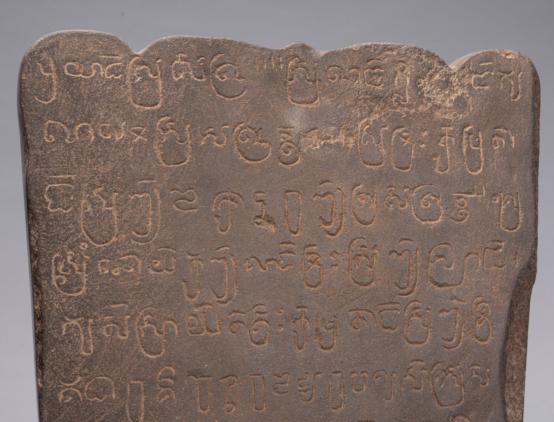 Buddha Statue-Antike Khmer Style Stone Stele Seated Meditation Buddha Statue-69cm/28 "