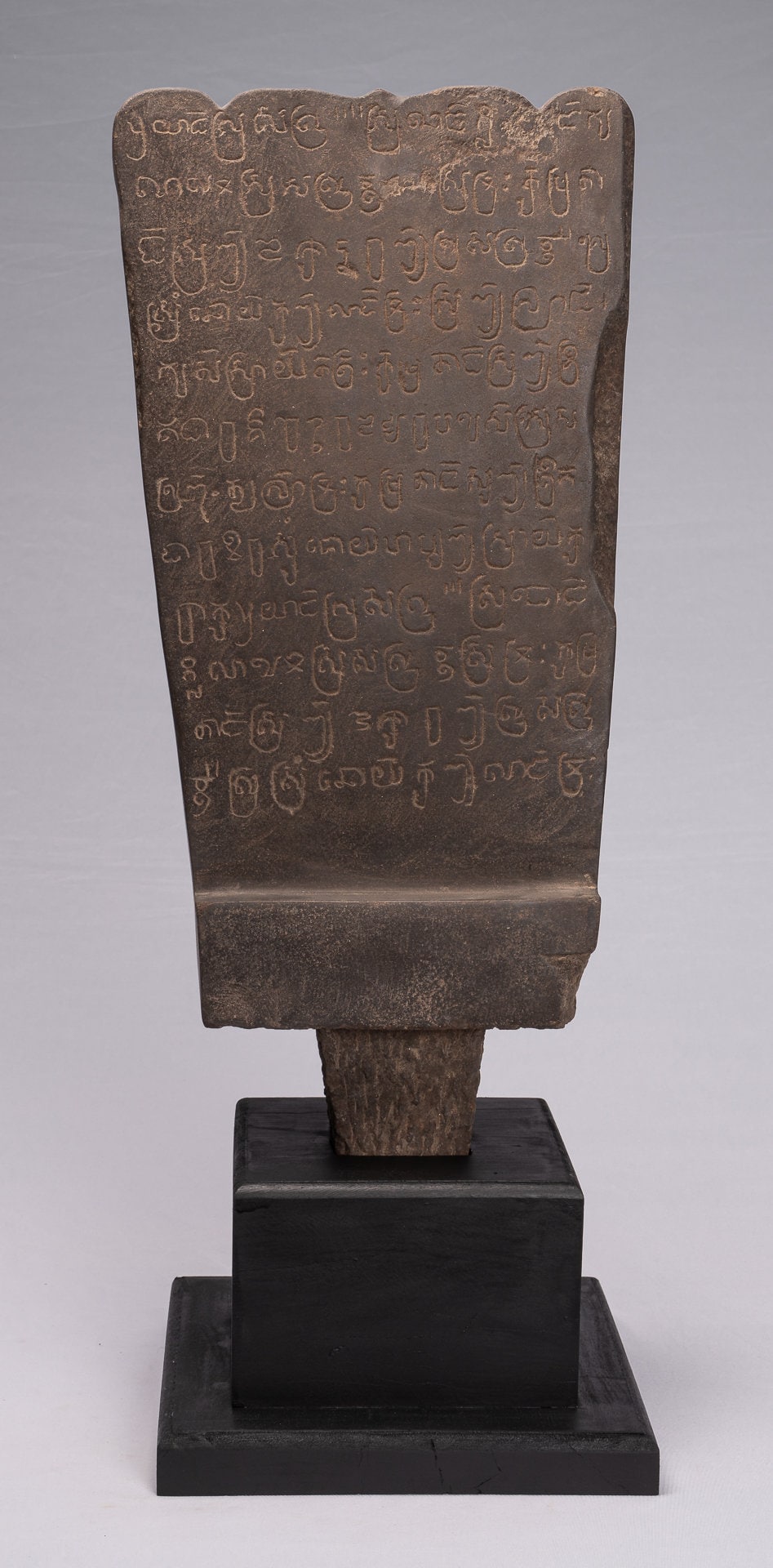 Buddha Statue-Antike Khmer Style Stone Stele Seated Meditation Buddha Statue-69cm/28 "