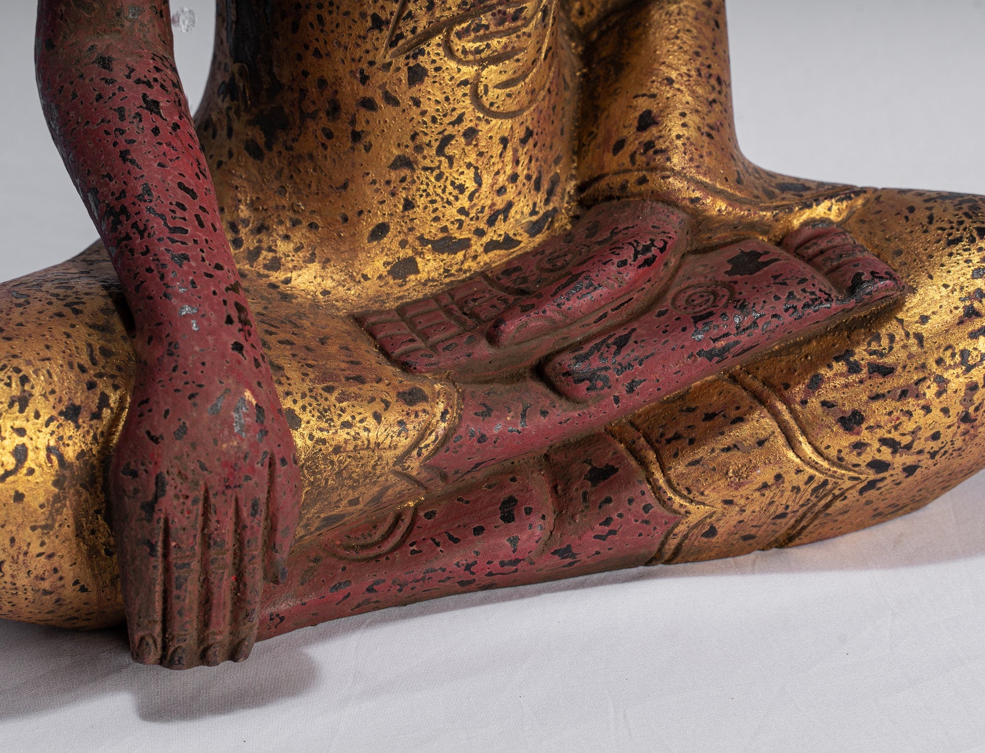 Estatua de Buda - Estatua de Buda de la Madera de Madera Asia ASIA ASIA ASIA - 43cm/17 "