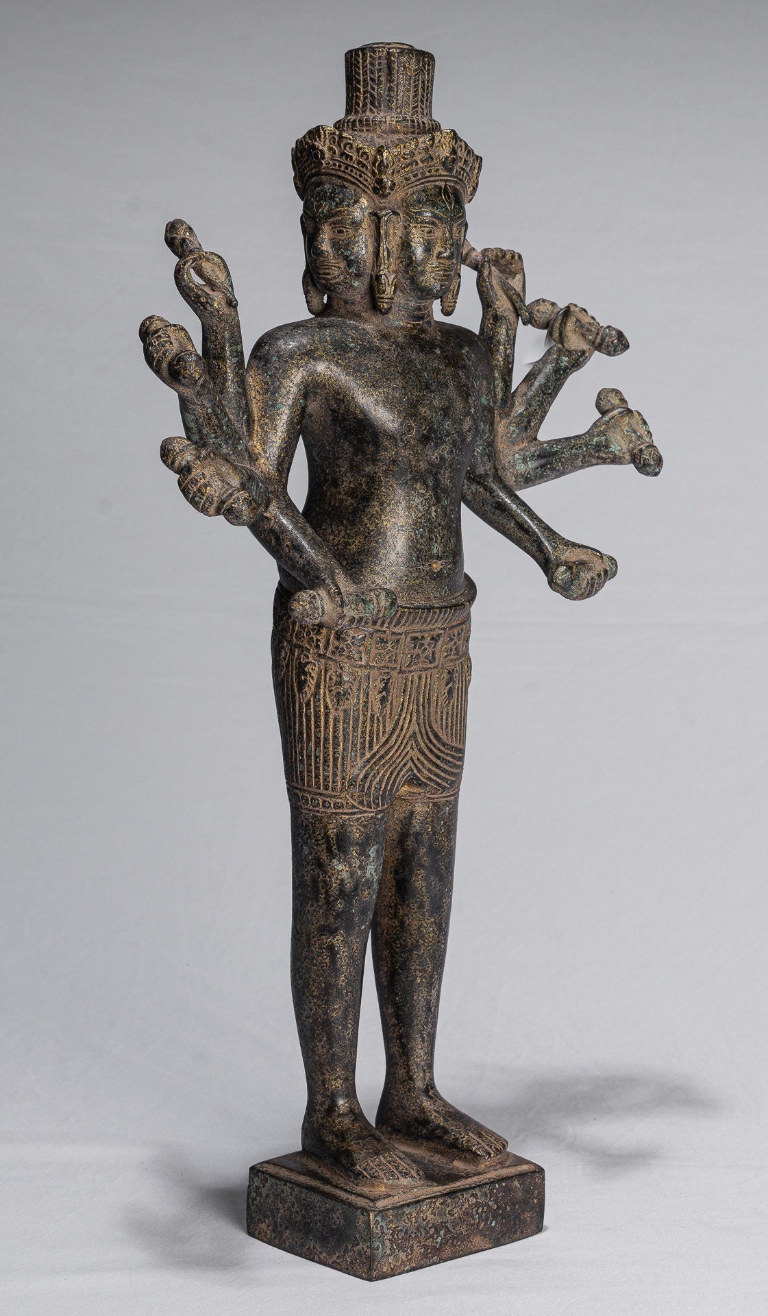 Estatua de Brahma - Estilo antiguo Khmer Koh Ker de pie Bronce Brahma - Creación de Dios Hindú - 49cm/20 "