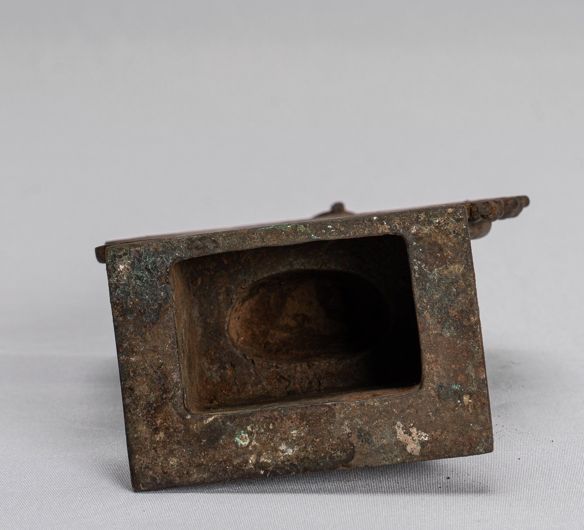 Tara Statue - Antique Java Style Indonesian Majapahit Seated Bronze Devi Tara Statue - 18cm/7"