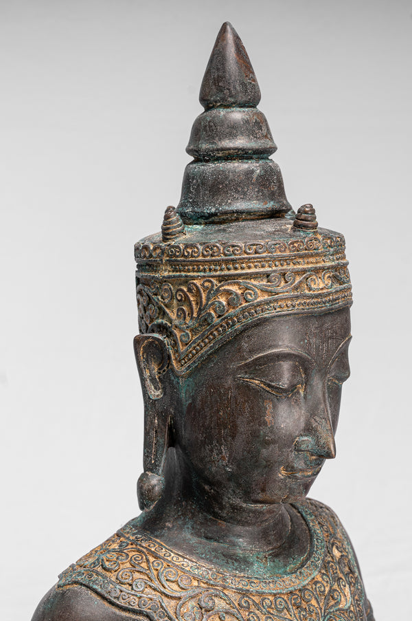 Buddha Statue - Antique Thai Style Ayutthaya Seated Enlightenment Buddha Statue - 74cm/30"