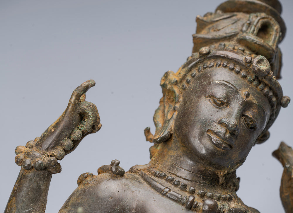 Tara Statue - Antique Java Style Majapahit Standing Bronze Devi Tara Statue - 56cm/22"