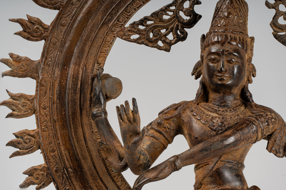 Shiva Statue - Antique Javanese Style Bronze Dancing Shiva statue as Lord Nataraja - 58cm(23") Tall
