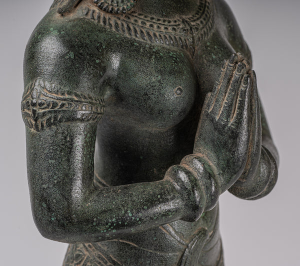 Apsara Statue - Antique Khmer style Angkor Wat Bronze Standing Apsara or Angel - 80cm/32"