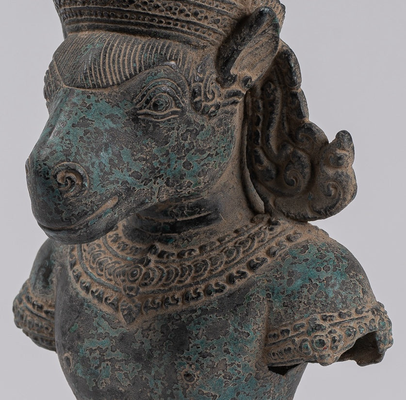 Antique Khmer Style Bronze Hayagriva Kalkin Horse of Vishnu - 28cm/11"