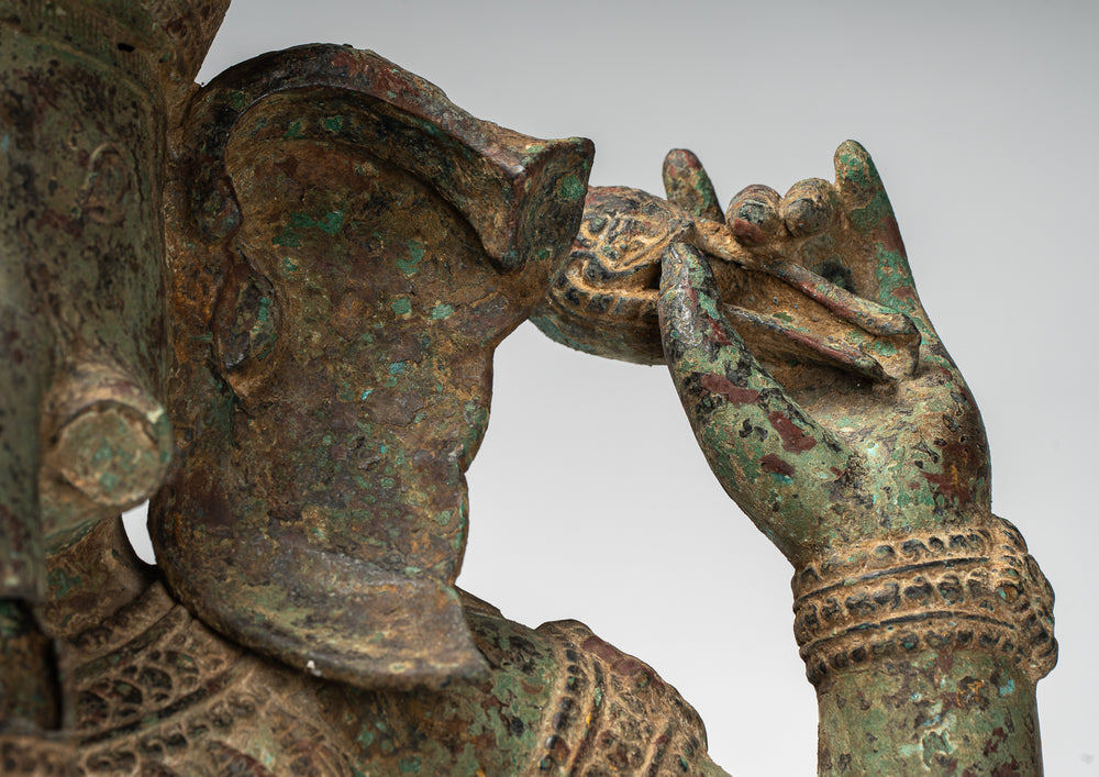 Ganesha Statue - Antique Khmer Style Angkor Wat Bronze Four Arm Ganesh Torso - 55cm/22"