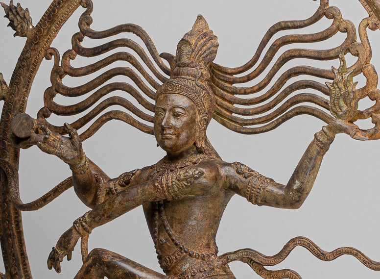 Large Shiva Statue - Antique Indian Style Bronze Dancing Shiva statue as Lord Nataraja - 109cm(44") Tall
