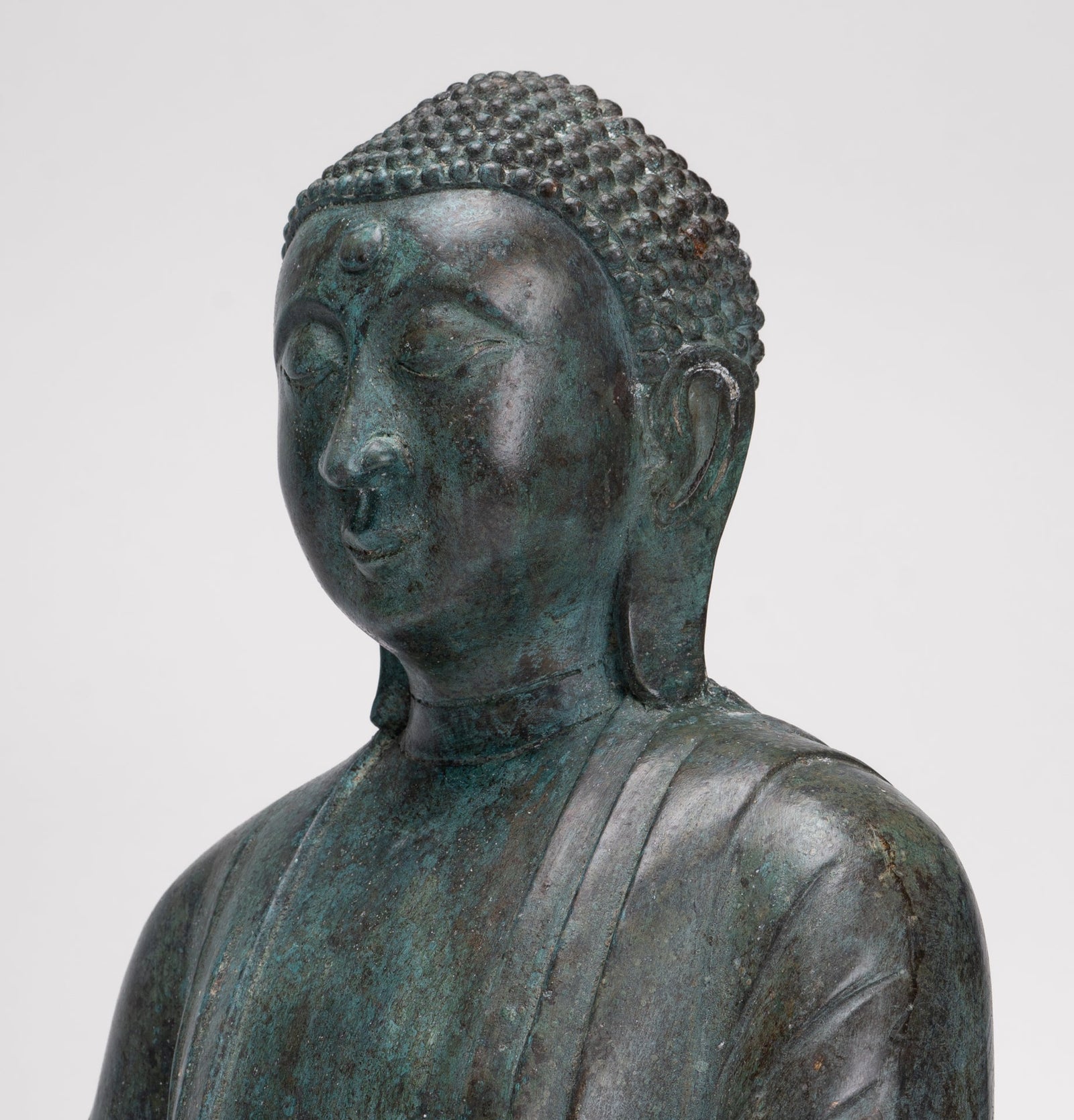 Japanese Buddha - Antique Japanese Style Bronze Seated Meditation Amitabha Buddha Statue - 38cm/15"
