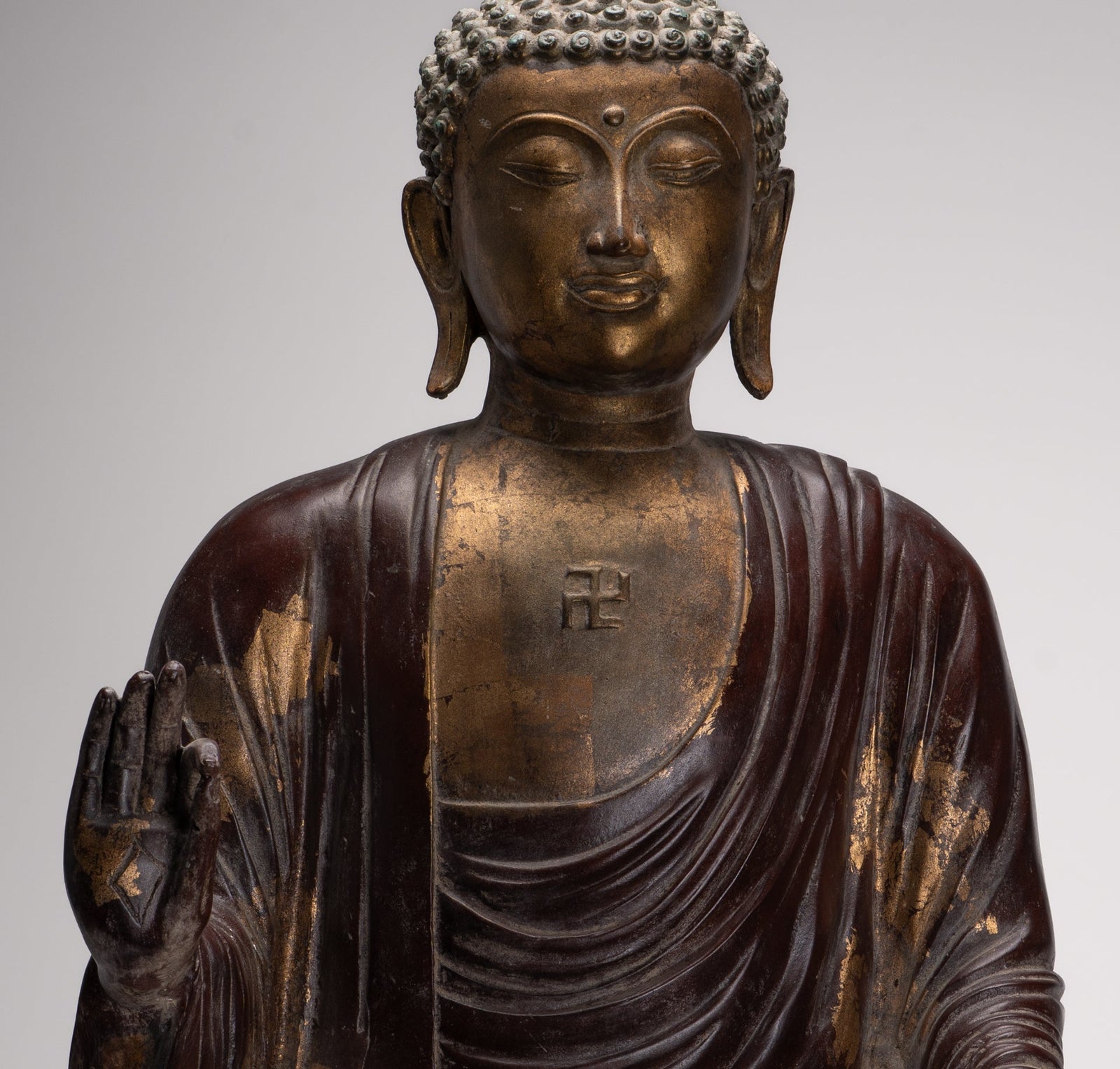 Statua del Buddha capolavoro - Statua di Buddha in stile tibet antico seduto - 88 cm/35 "