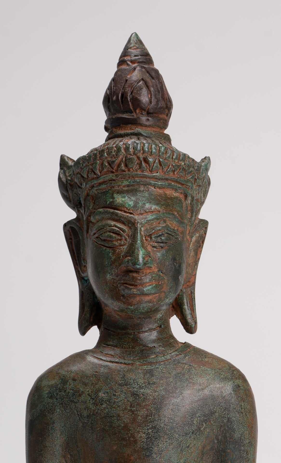 Statue Buddha - Meditazione antica in stile antico Laos statua di Buddha - 26 cm/10 "