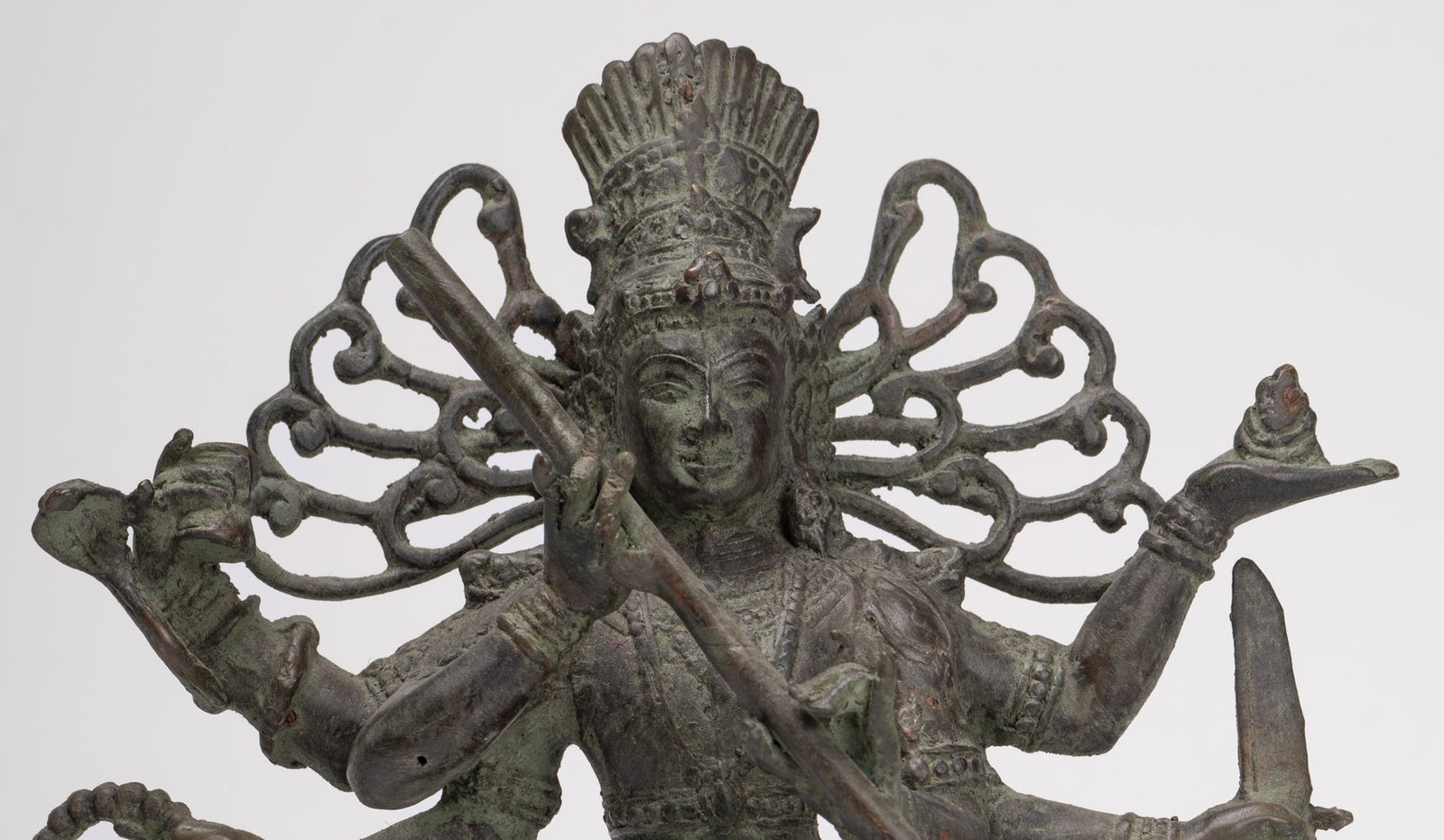 Antique Javanese Style Bronze Dancing Shiva statue as Lord Nataraja - 26cm(10") Tall