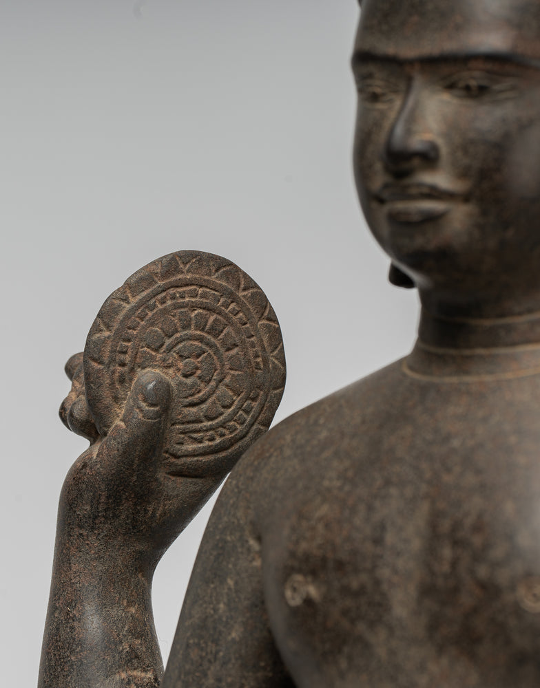 Vishnu - Estatua de Vishnu de pie Koh Ker de piedra antigua de estilo jemer - 52 cm/21"