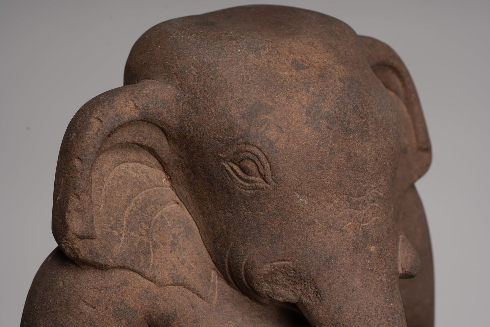 Estatua de Ganesha - Estatua de torso de estilo de piedra antiguo de estilo vietnamita - 67 cm/27 "