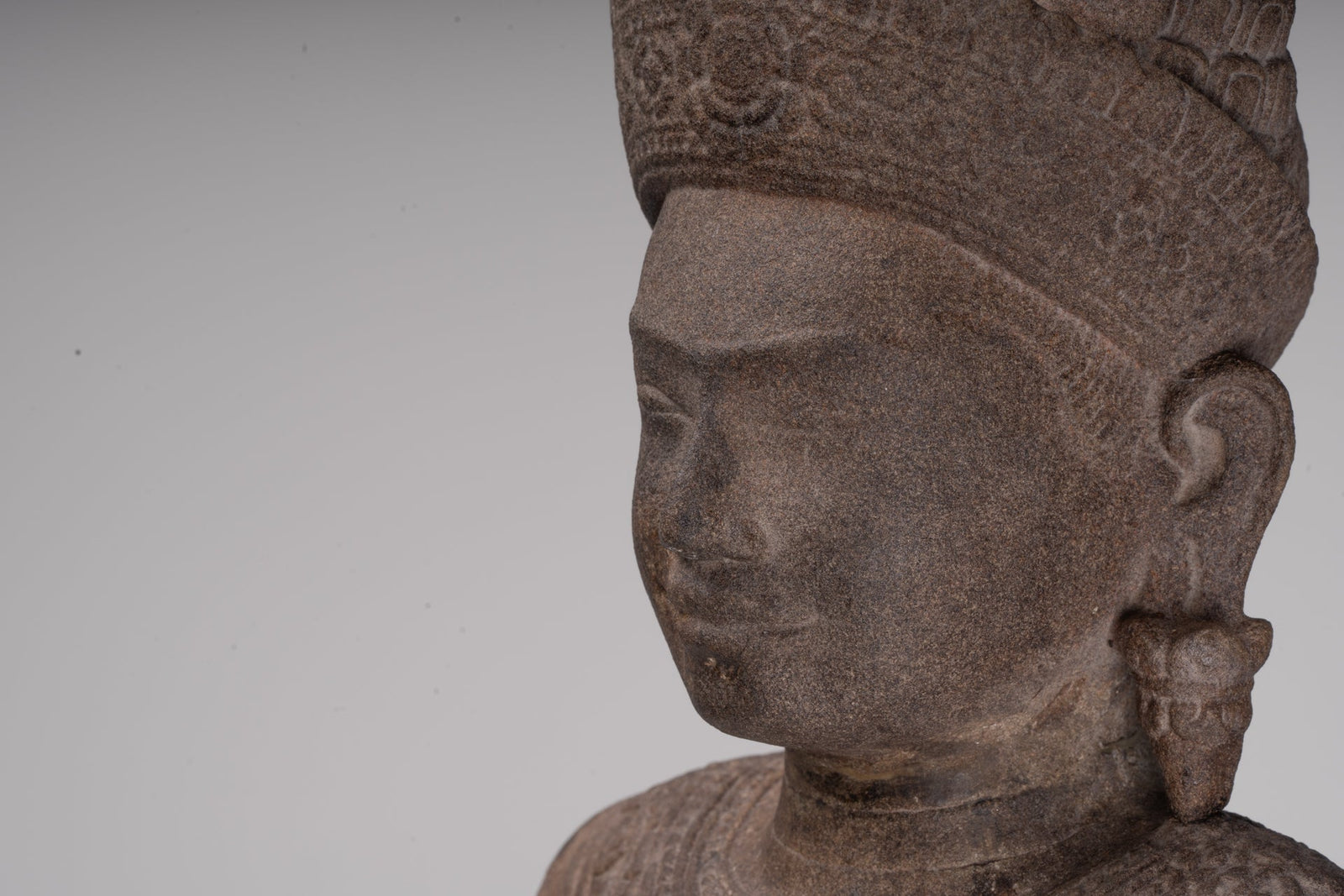 Apsara Statue - Antique Khmer Style Stone Angkor Wat Apsara or Angel Statue - 74cm/30"