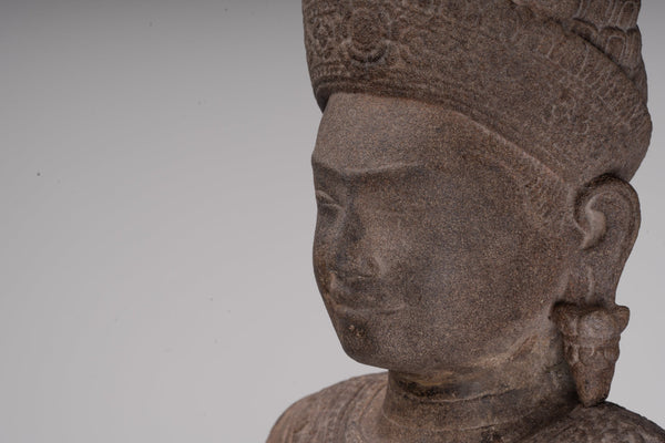 Apsara Statue - Antique Khmer Style Stone Angkor Wat Apsara or Angel Statue - 74cm/30"