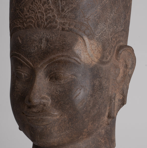 Krishna Statue - Antique Khmer Style Phnom Da Krishna (possibly) Statue - 41cm/16"