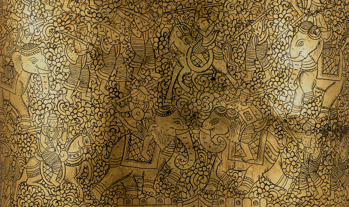 Porta di moneta antichi del XIX secolo Birmese - 34 cm/14 "