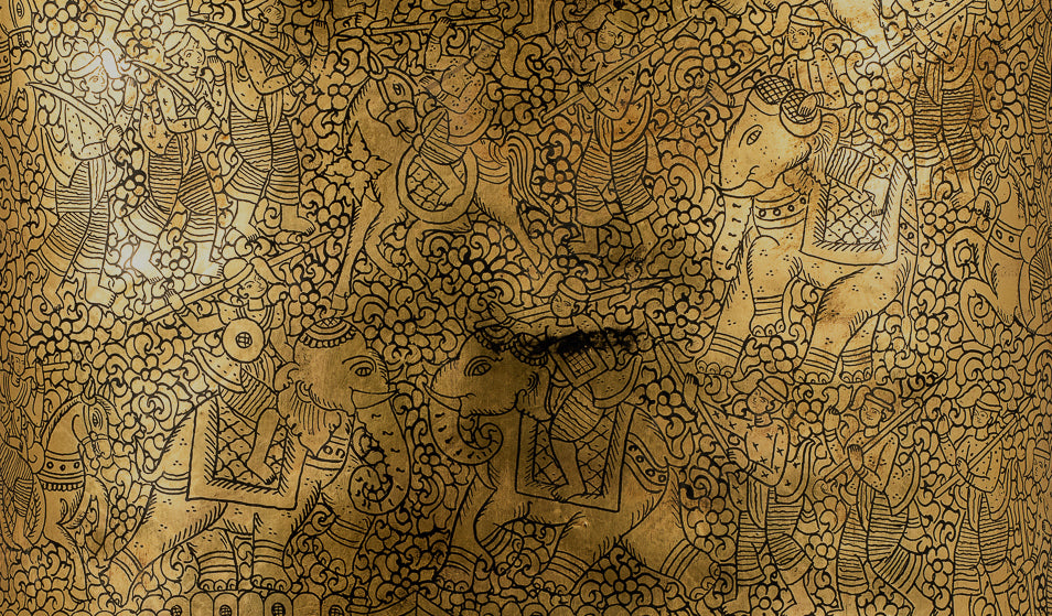 Porta di moneta antichi del XIX secolo Birmese - 34 cm/14 "