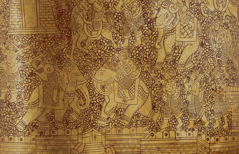 Porta di moneta antichi del XIX secolo Birmese - 34 cm/14 "