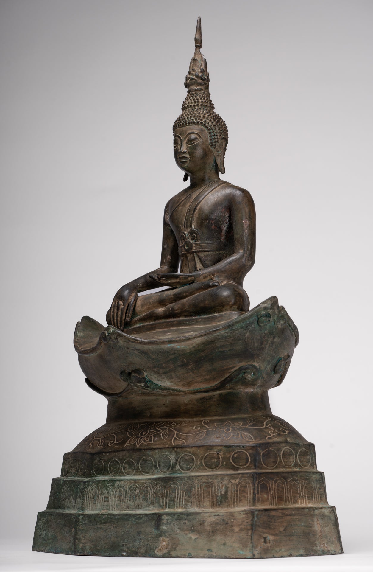 Buddha Statue - Antique Laos Style Enlightenment Buddha Statue - 55cm/22"