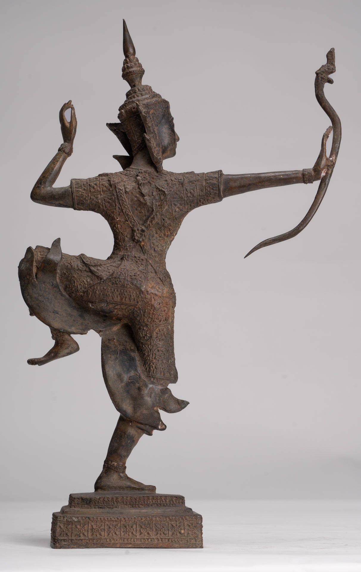 Rama Statue - Antique Thai Style Bronze Thai Rama - Avatar of Vishnu - 37cm/15"