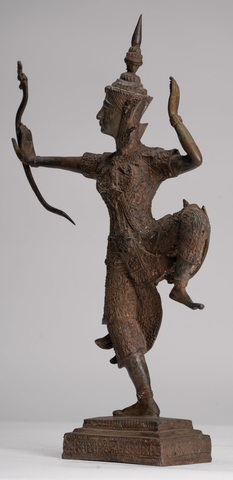 Rama Statue - Antique Thai Style Bronze Thai Rama - Avatar of Vishnu - 37cm/15"