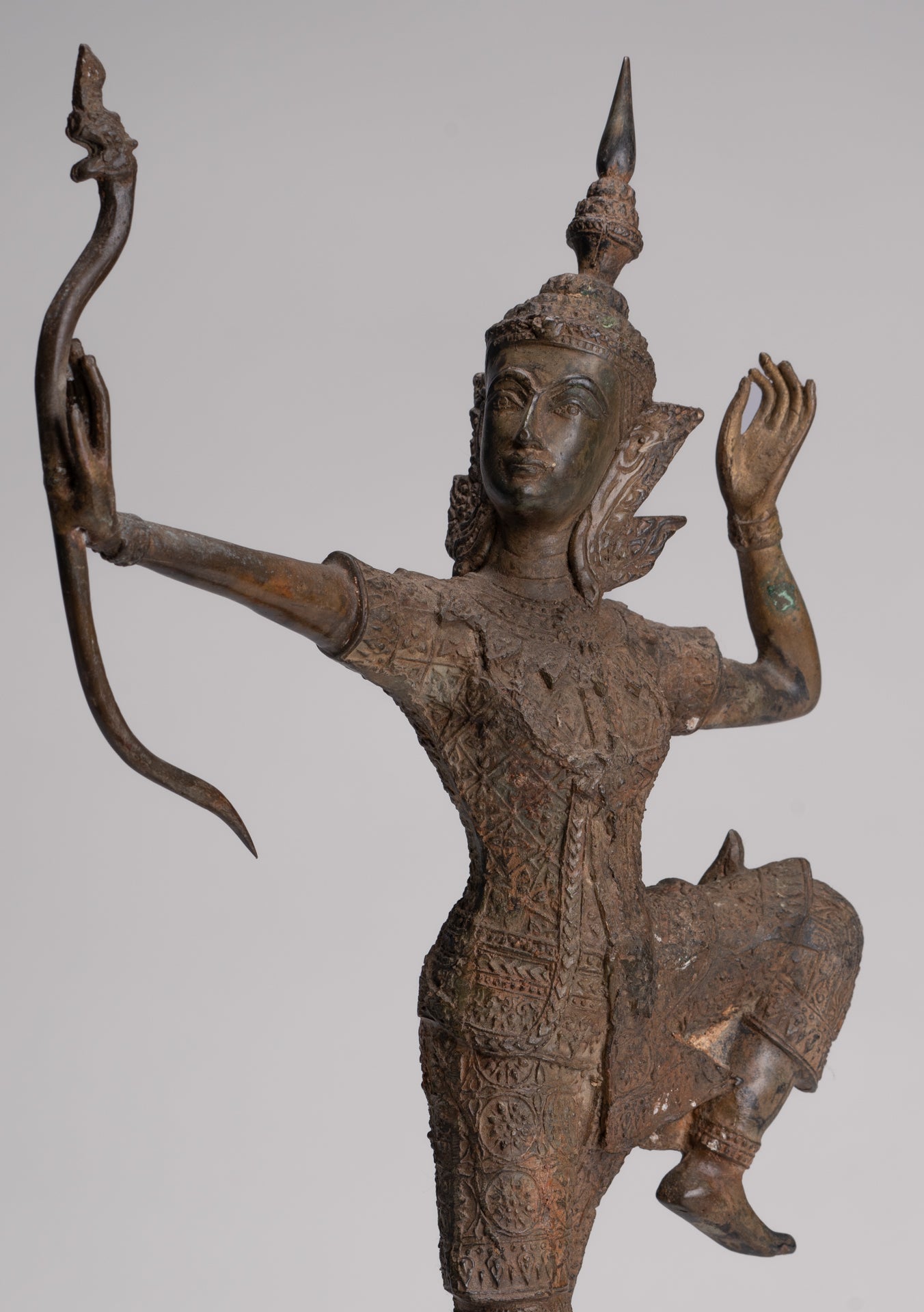 Rama Statue - Antique Thai Style Bronze Thai Rama - Avatar of Vishnu - 37cm/15"