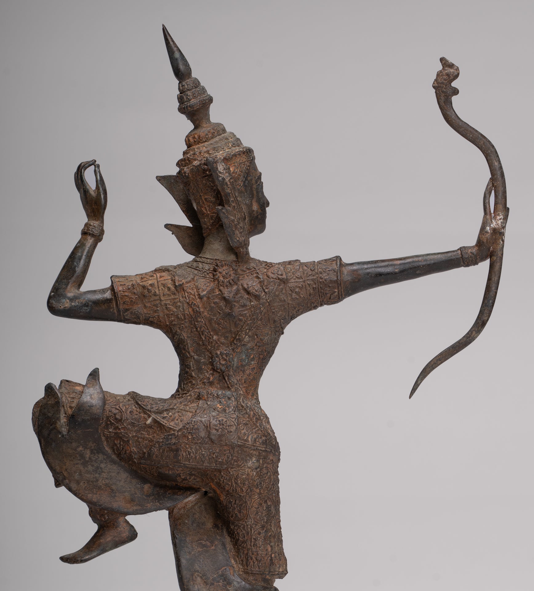 Rama Statue - Antique Thai Style Bronze Thai Rama - Avatar of Vishnu - 37cm/15"