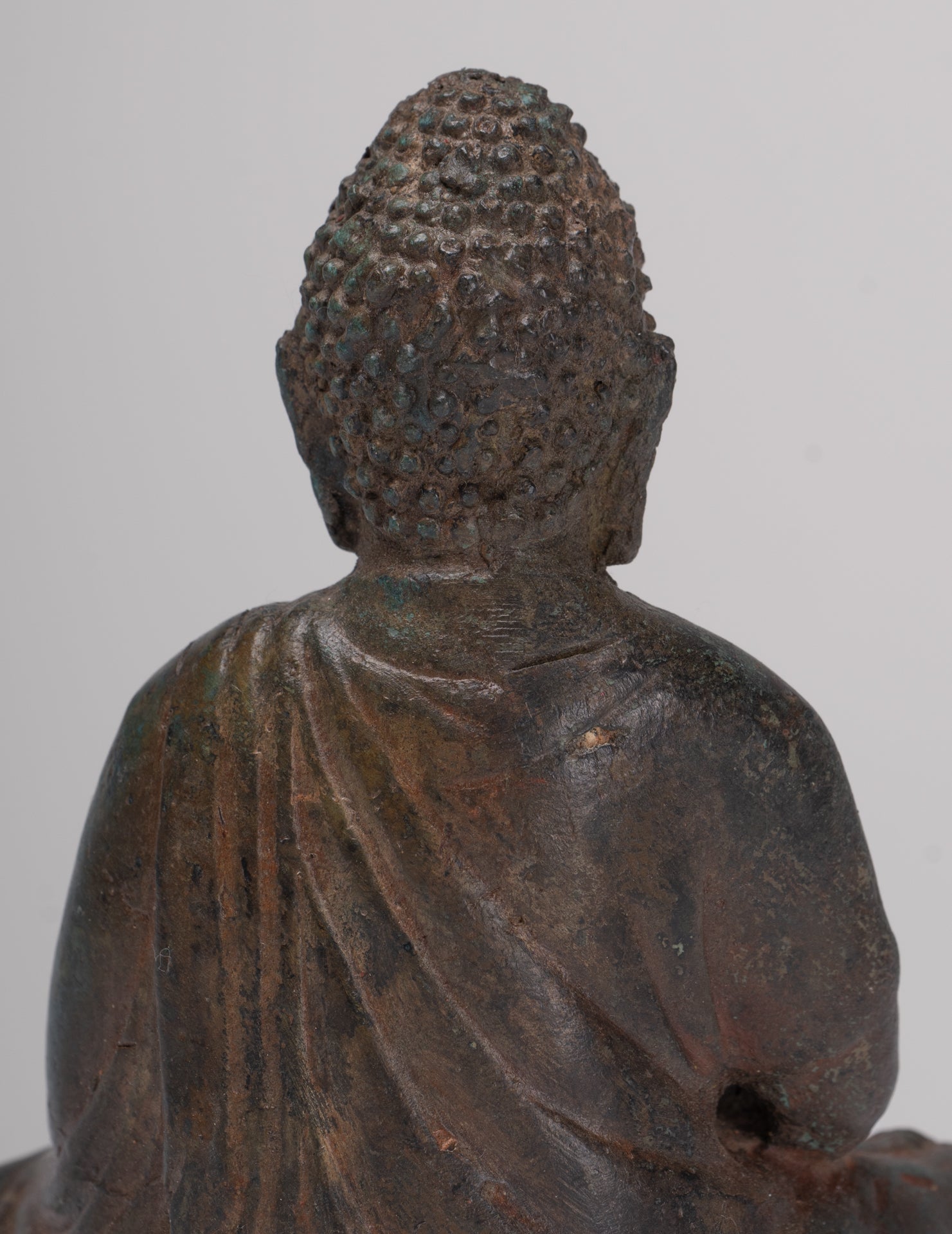 Buddha Statue - Antique Japanese Style Bronze Seated Amida Amitabha Meditation Buddha Statue - 10cm/4"