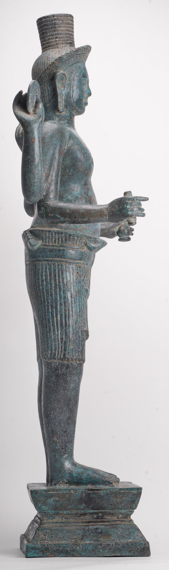 Vishnu - Antique Khmer Style Bronze Koh Ker Standing Vishnu Statue - 84cm/34"