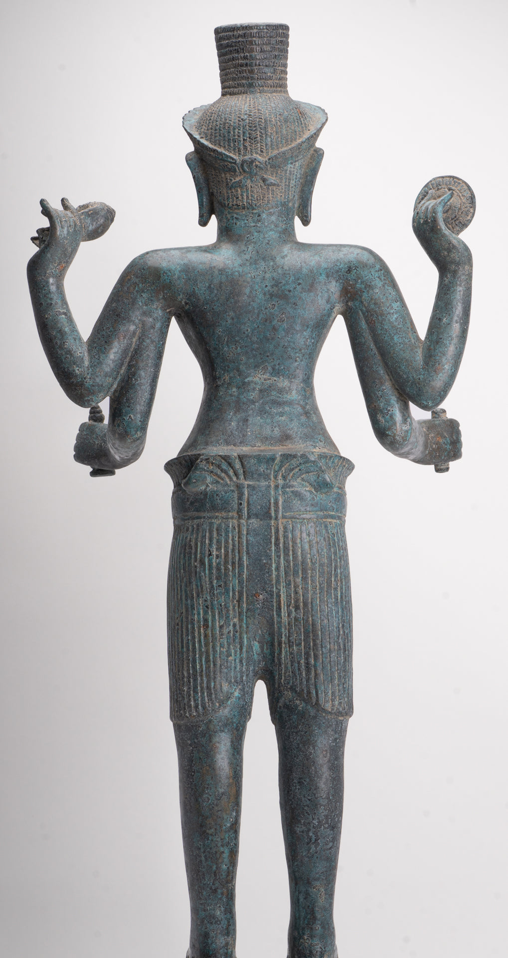 Vishnu - Antique Khmer Style Bronze Koh Ker Standing Vishnu Statue - 84cm/34"