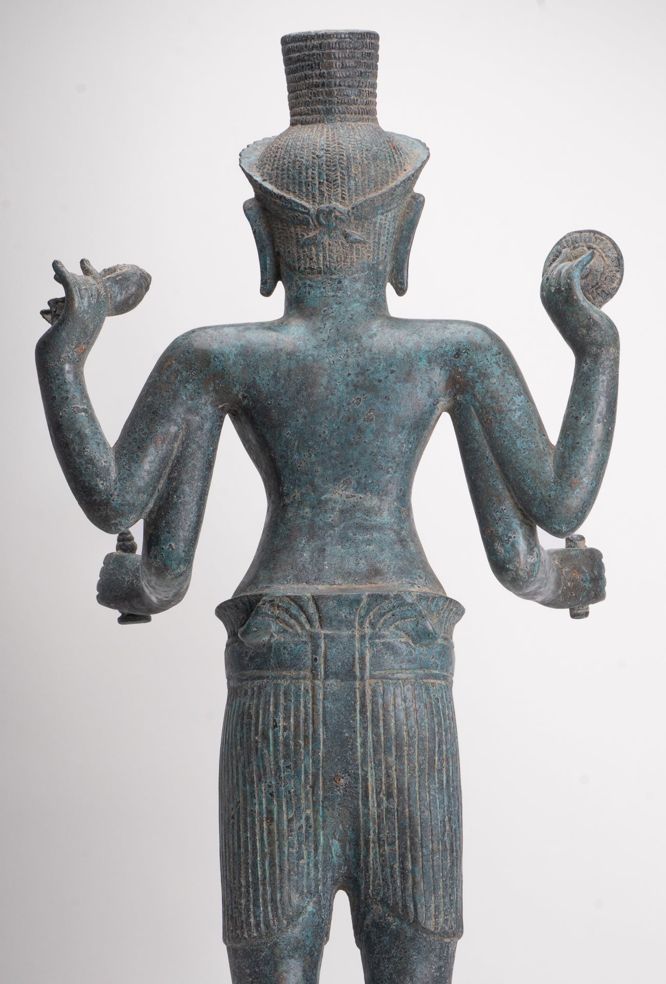 Vishnu - Antique Khmer Style Bronze Koh Ker Standing Vishnu Statue - 84cm/34"