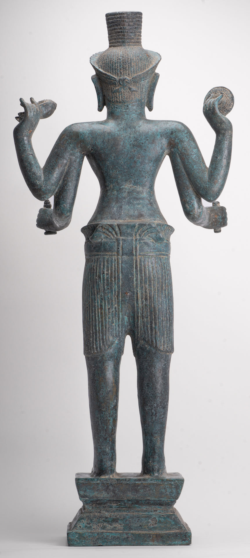 Vishnu - Antique Khmer Style Bronze Koh Ker Standing Vishnu Statue - 84cm/34"
