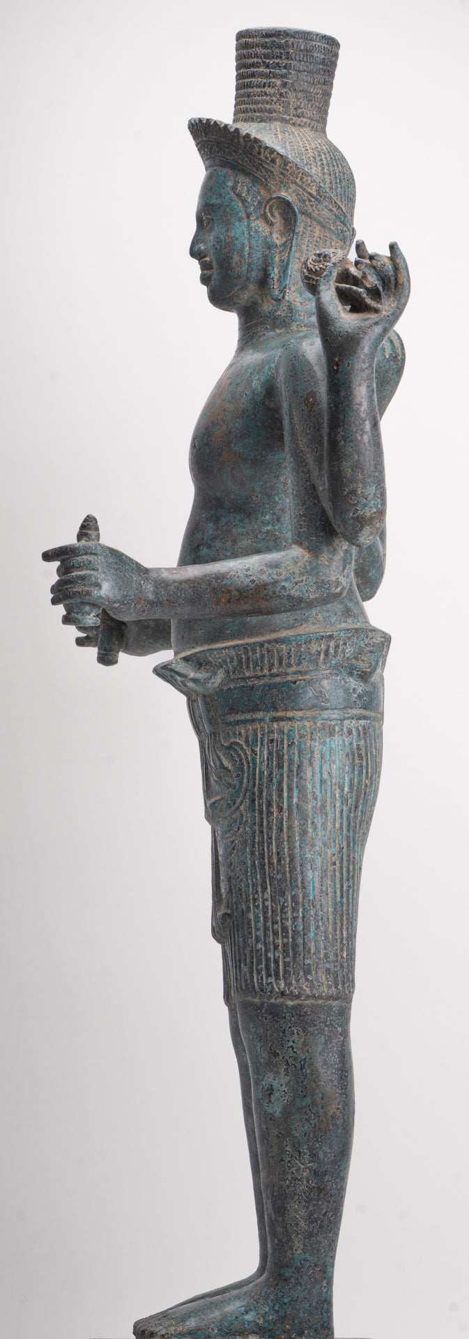 Vishnu - Antique Khmer Style Bronze Koh Ker Standing Vishnu Statue - 84cm/34"